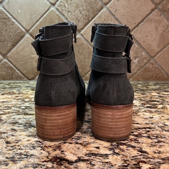 Bleecker & Bond Georgia Leather Suede Grey Ankle Boots Size 10 - Picture 7 of 11
